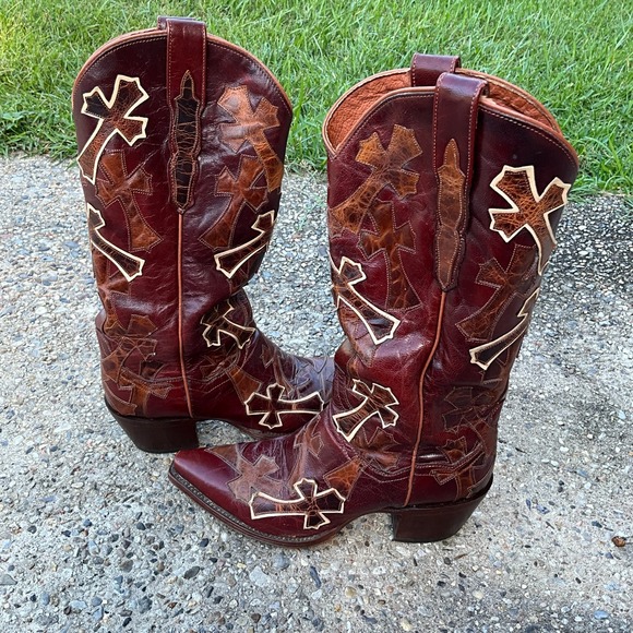 Ladies Southern Cross Boot w/Antique Brown Inlayed Leather Women Size 6.5 M - Picture 1 of 10